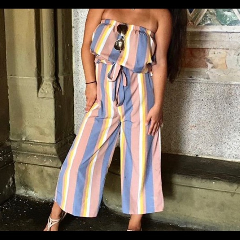 Strapless Belted Jumpsuit